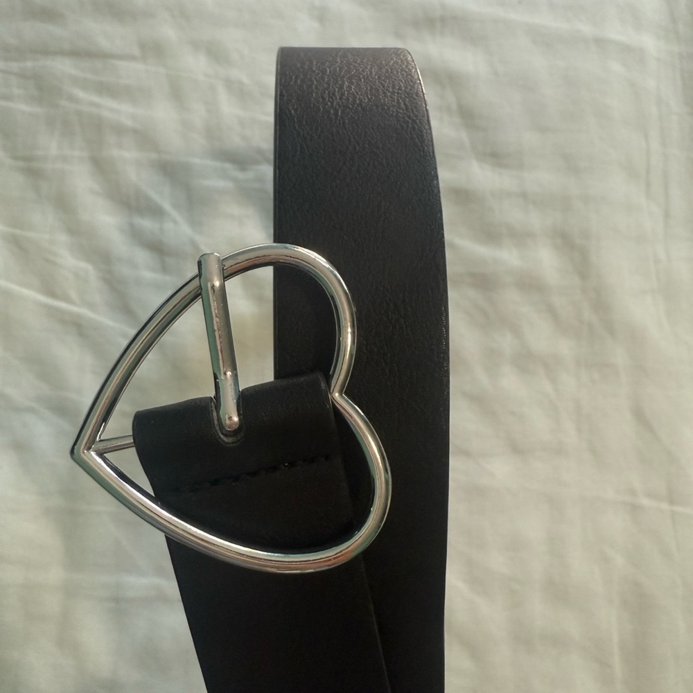 Brandy Melville Black Belt with Heart Buckle